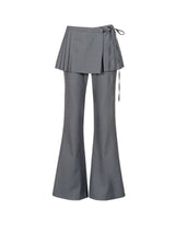 Pleated Wrap Skirt-Pants Combination