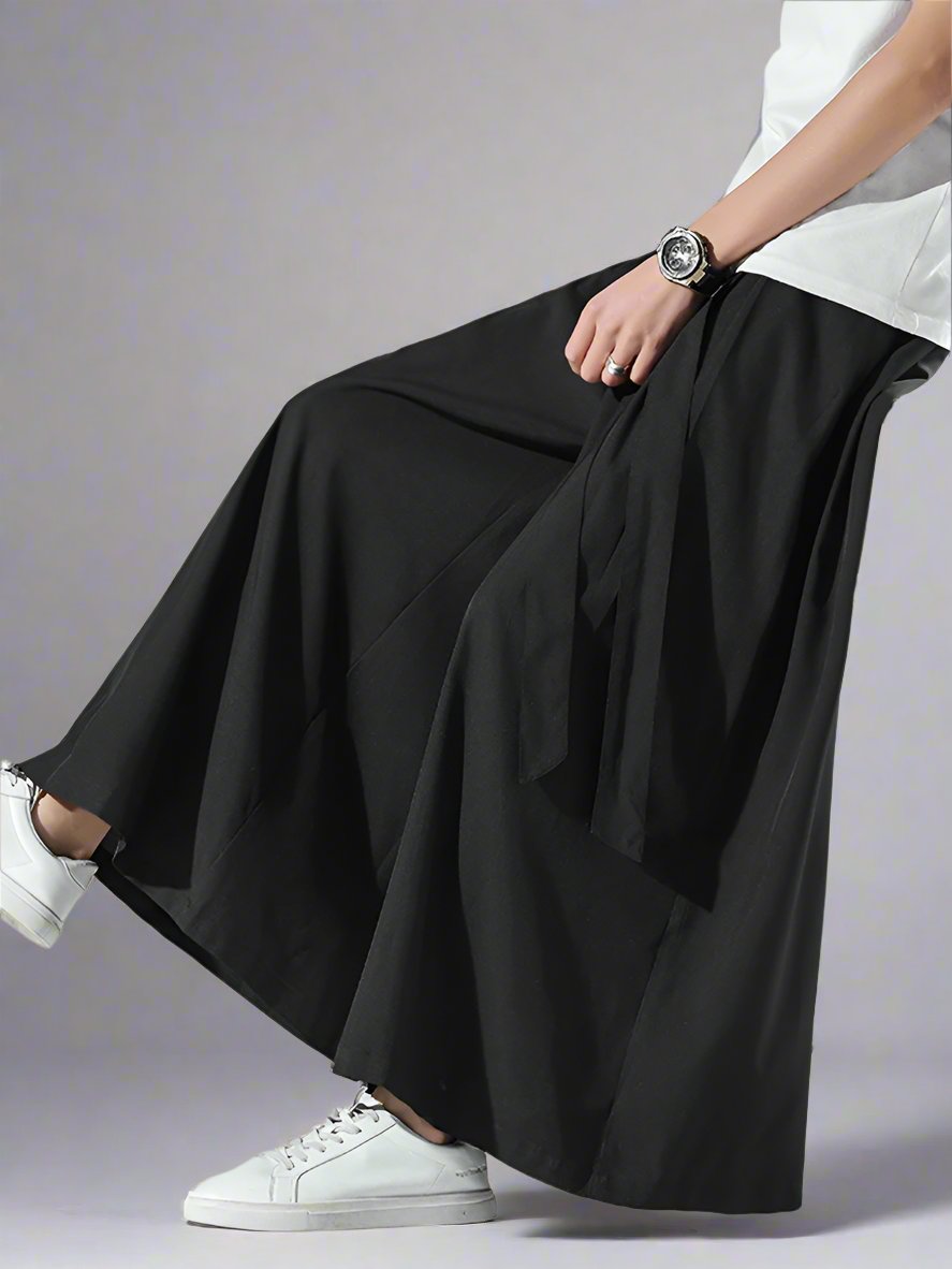 Ice silk big wide-leg loose straight pants