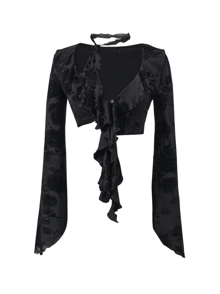 Rose of the Night black shoulder top