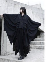 Dark niche versatile irregular design bat-sleeved shirt