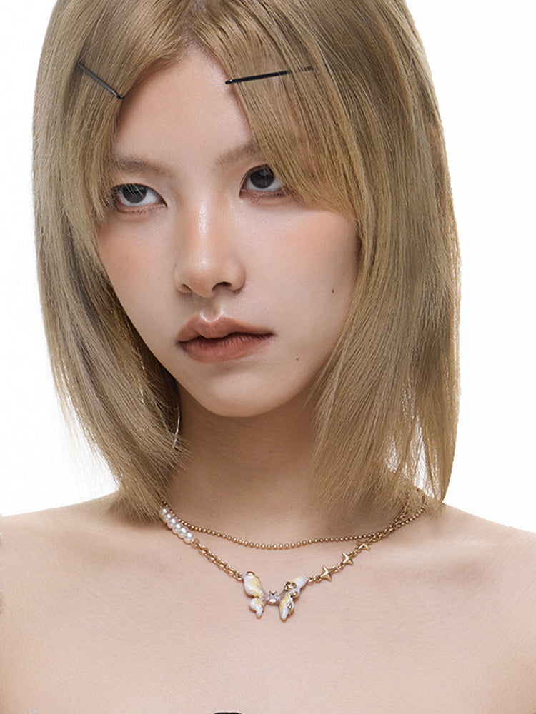 Butterfly clavicle chain necklace