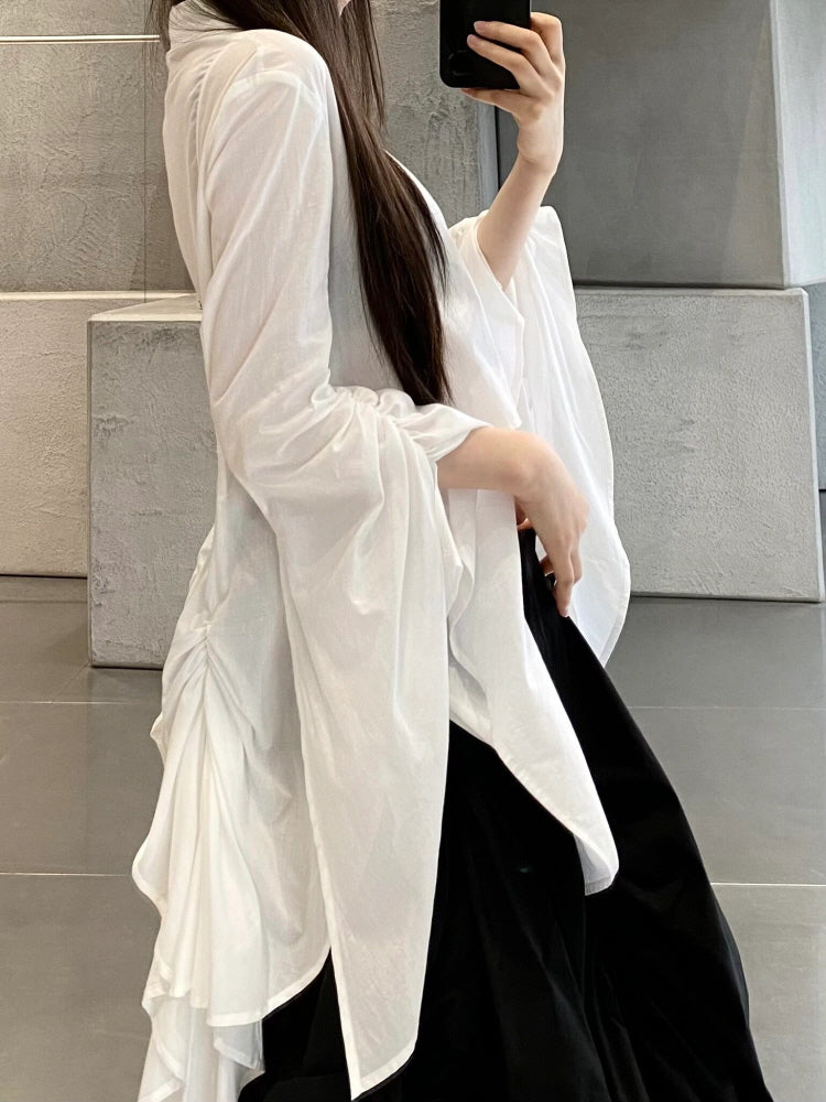 Irregular long sleeve top