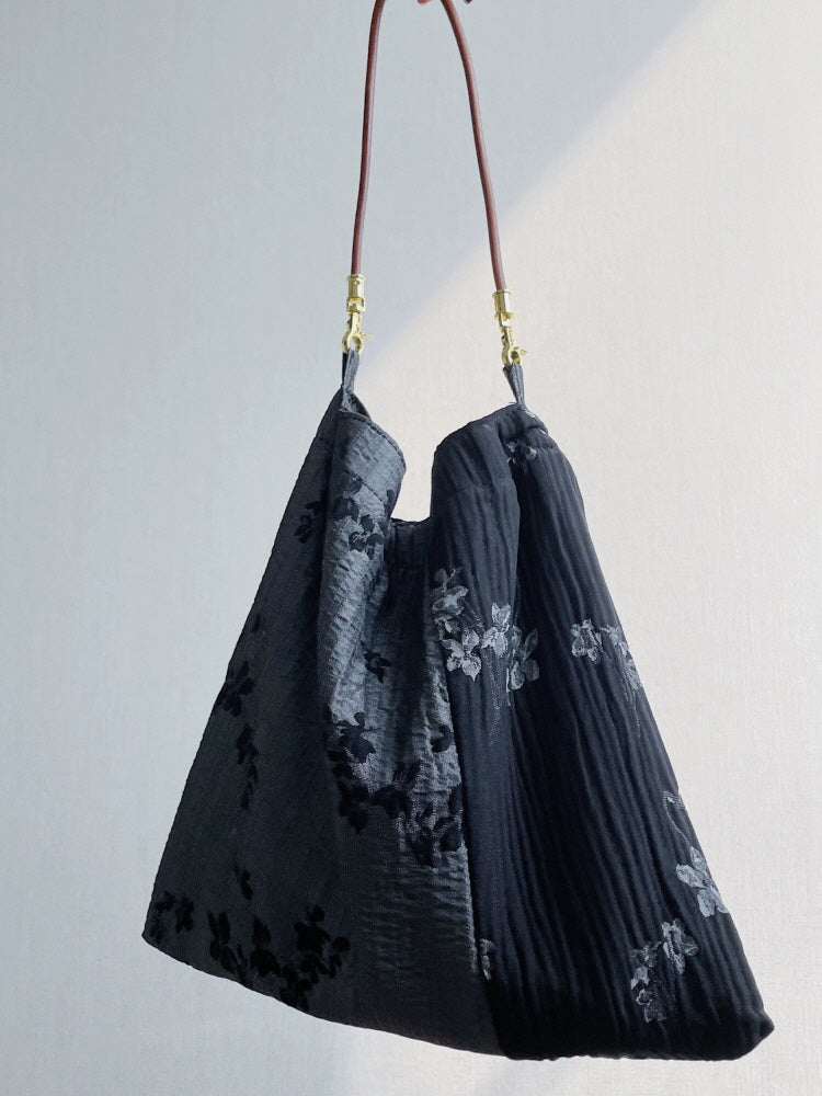 Jacquard embroidered canvas bag