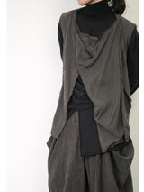 Frayed edge vintage pleated vest