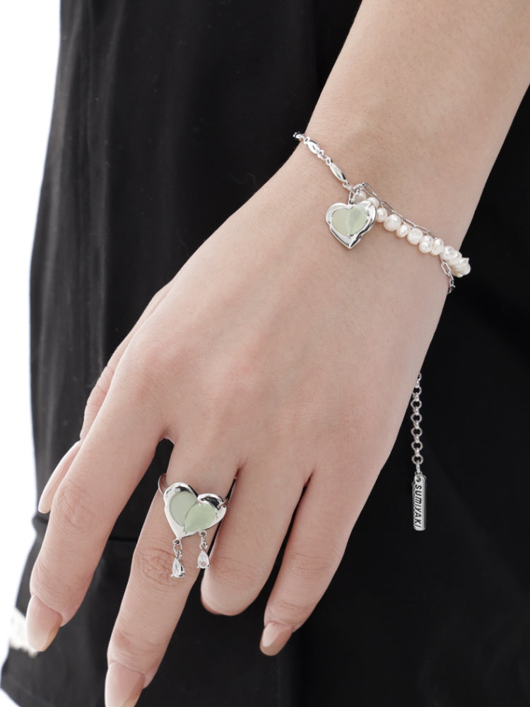 Green heart series bracelet