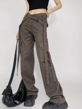 Loose straight cargo pants