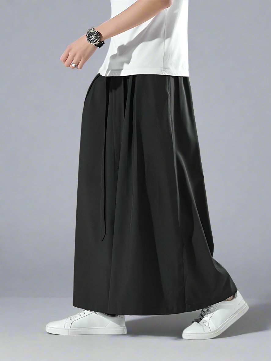 Ice silk big wide-leg loose straight pants