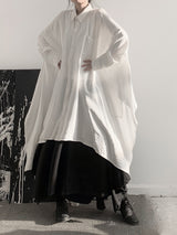 Original niche design asymmetric loose long shirt top