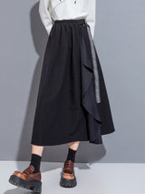 A-line swing high-waisted skirt