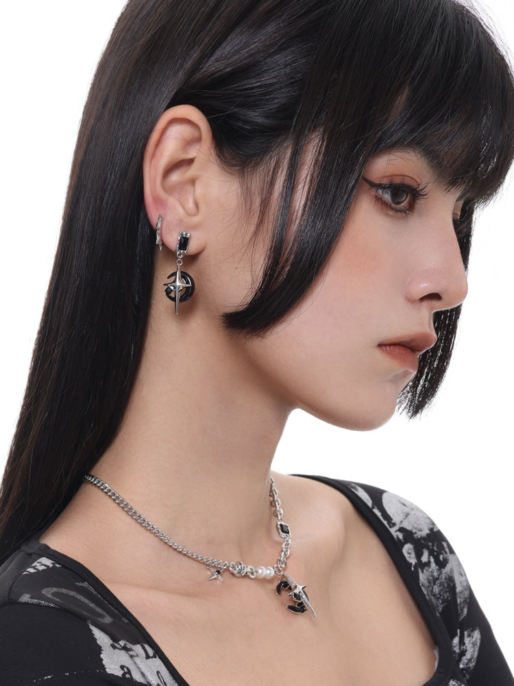 Star Moon metal Earrings