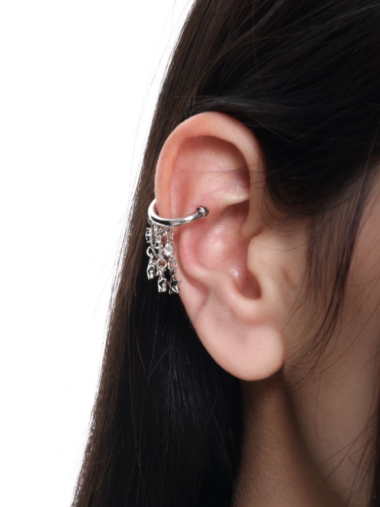 Tassel star stacked ear clip