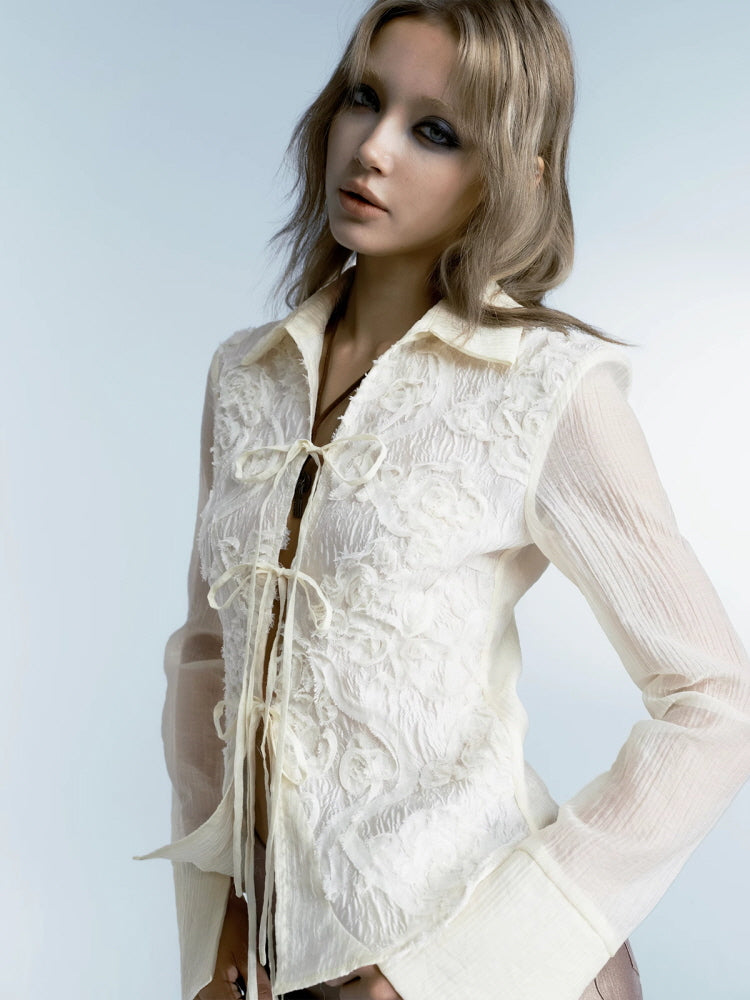 European vintage court lace shirt