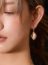 Gold shell light luxury earrings resort style