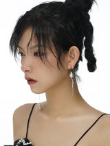 Original pearl water drop long tassel earrings