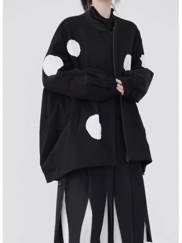 Dark original large poka dot cape Jacket