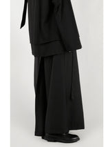 Asymmetrical design loose casual wide-leg culottes