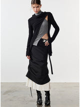 Double-layered pleated skirt