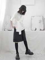 Irregular half-sleeved top