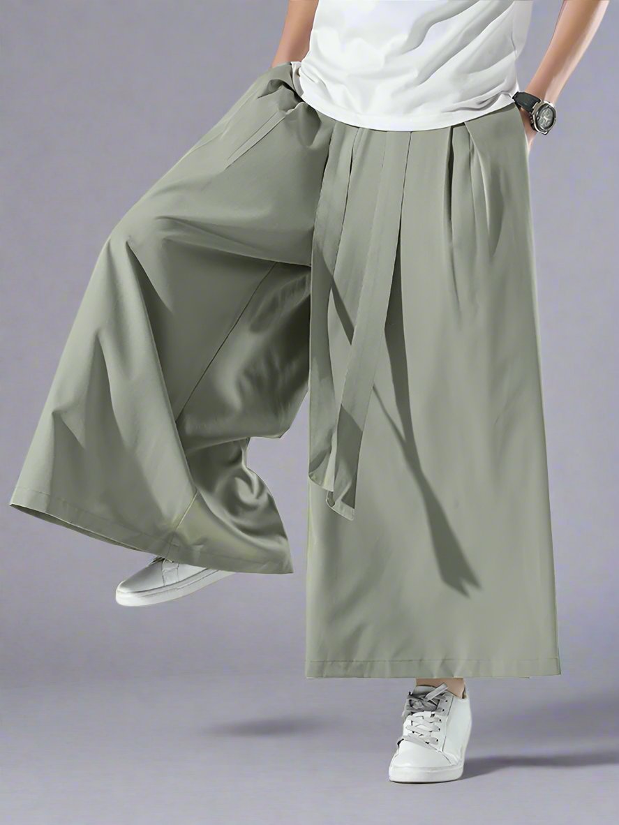 Ice silk big wide-leg loose straight pants