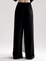 Ink printing straight-leg wide-leg pants