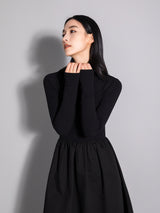 Cotton turtleneck knitted dress