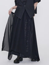 Calligraphy stitching wide-leg culottes