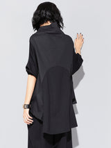 Big pocket irregular tuxedo T-shirt