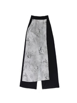 Ink printing straight-leg wide-leg pants