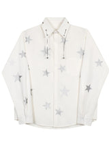 Niche star-print chain shirt men's long sleeve design