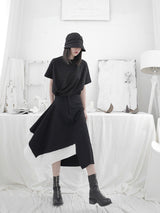 Black skirt female loose and irregular design