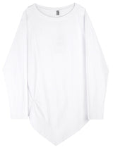 Loose round neck solid color long-sleeved T-shirt