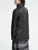 Chinese satin chic pleated loose Jacket