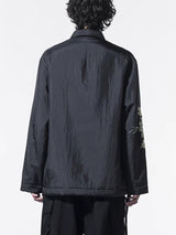 Unisex thin embroidered floral loose jacket