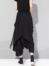 Irregular stitching double-layer chiffon culottes