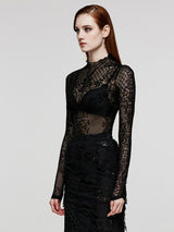 Cut-out see-through goth simple shirt