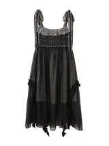 Sleeveless ruffled slip dress