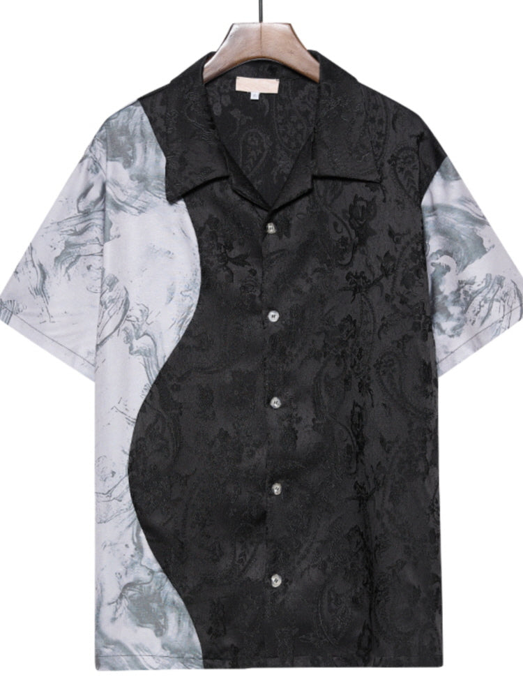 Retro cool short sleeve silky shirt