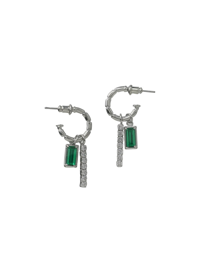 Green diamond earrings