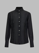 Chinese stand collar tencel shirt