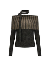 Retro slouchy straight shoulder lapel Knit