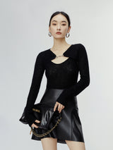 Buckle suspender shawl two-piece knit wear