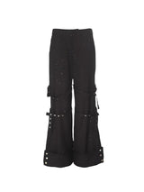 High street sparkling split hem black pants