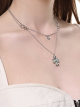 Clover double layered necklace