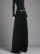 Black wide-leg suit Pants