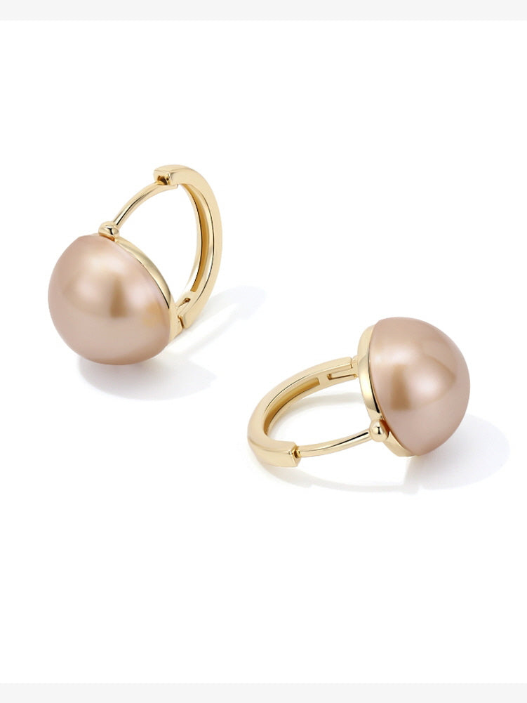 Champagne gold pearl earrings