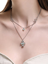 Clover double layered necklace