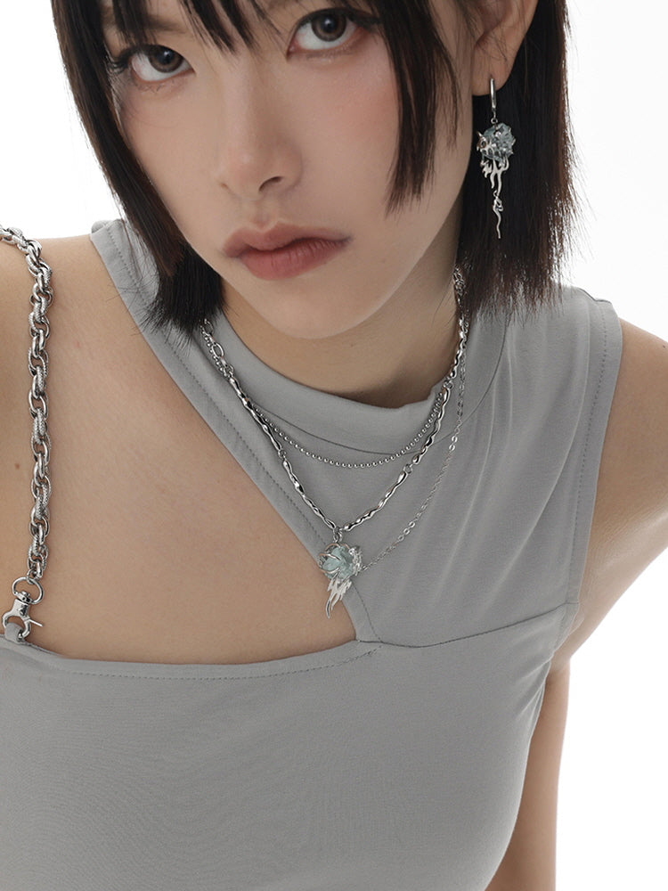 Ice source hunting clavicle chain necklace