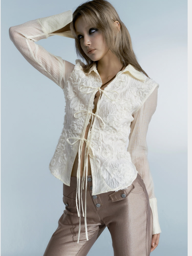 European vintage court lace shirt