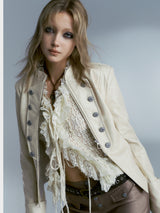 Beige faux leather jacket