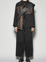 Japanese retro contrasting loose long-sleeved shirt